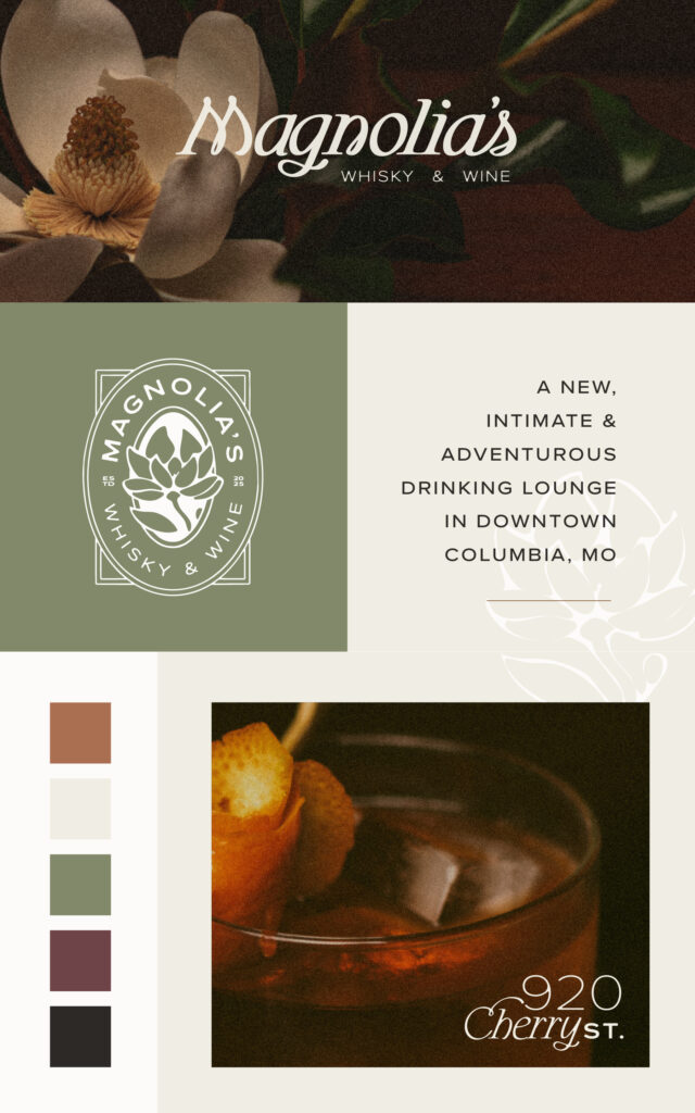 Brand Identity for Magnolia's Whisky & Wine